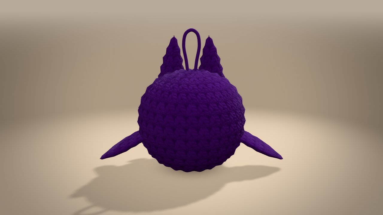 Owl Ornament in 3D: from the back