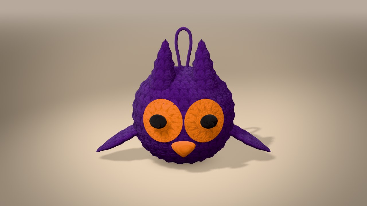 Owl Ornament in 3D: finished