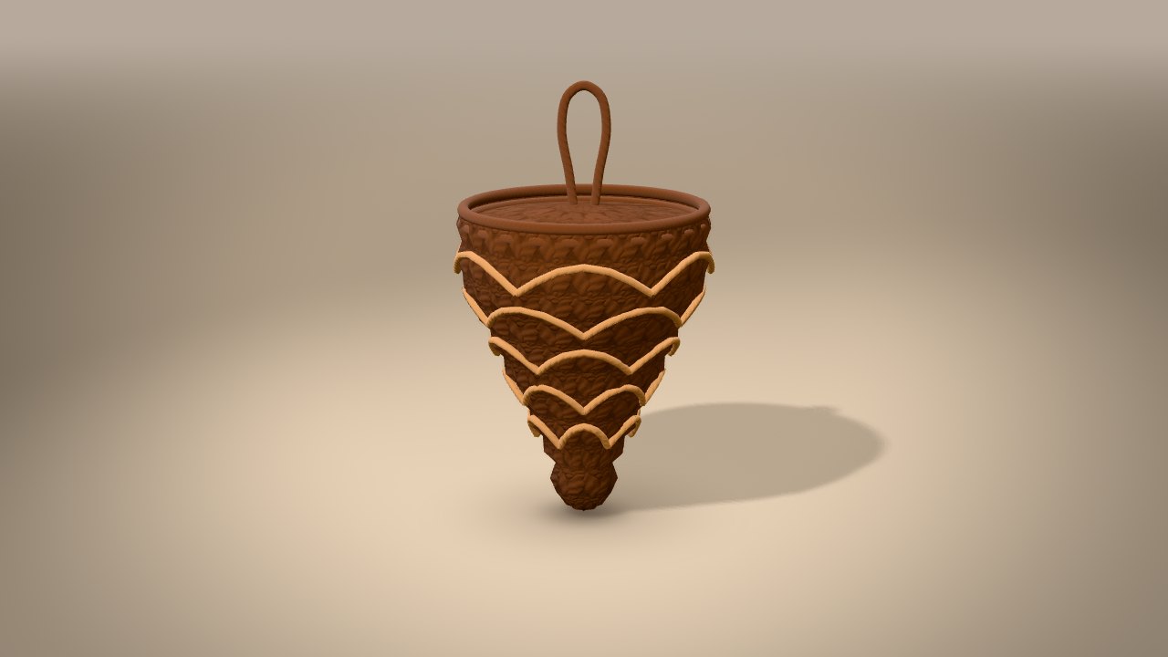 Pine Cone Ornament in 3D: finished