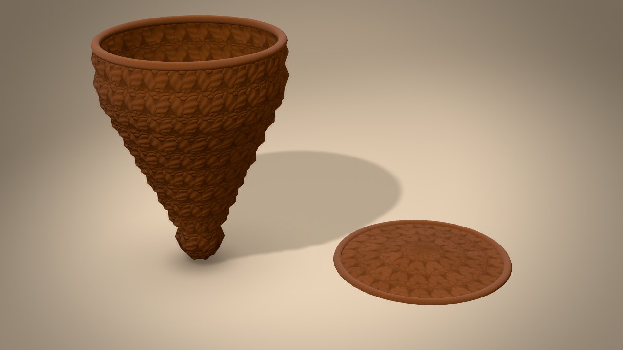 Pine Cone Ornament in 3D: every piece