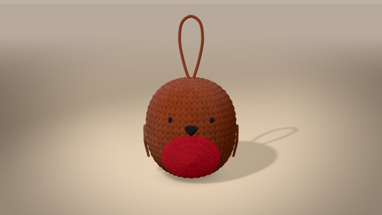 Robin Ornament in 3D: finished