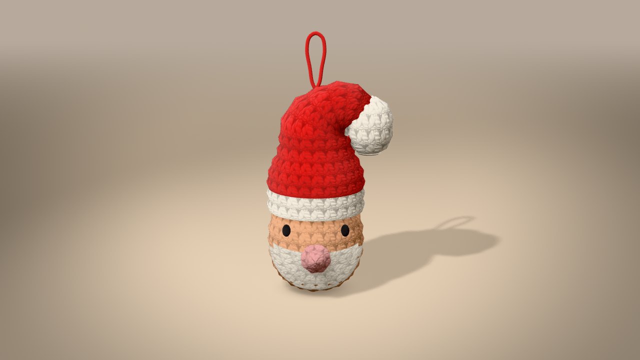 Santa Ornament in 3D: finished