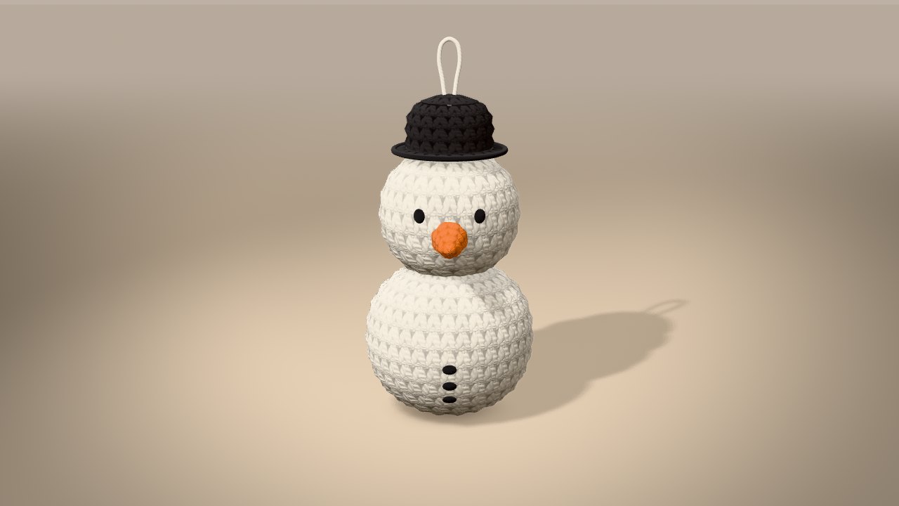 Snowman with a Top Hat in 3D